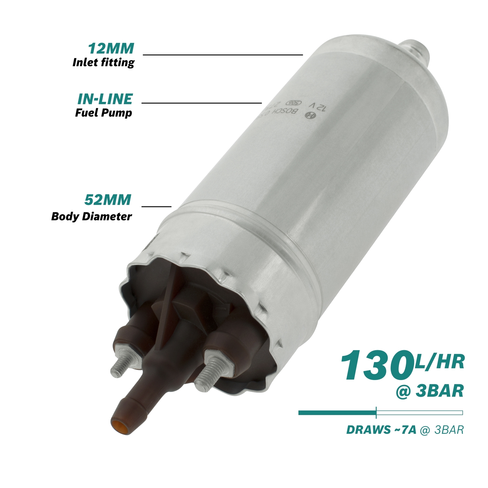 0 580 464 070 Bosch high flow 130l/h in-line fuel pump suitable for  motorsport, Bosch 070