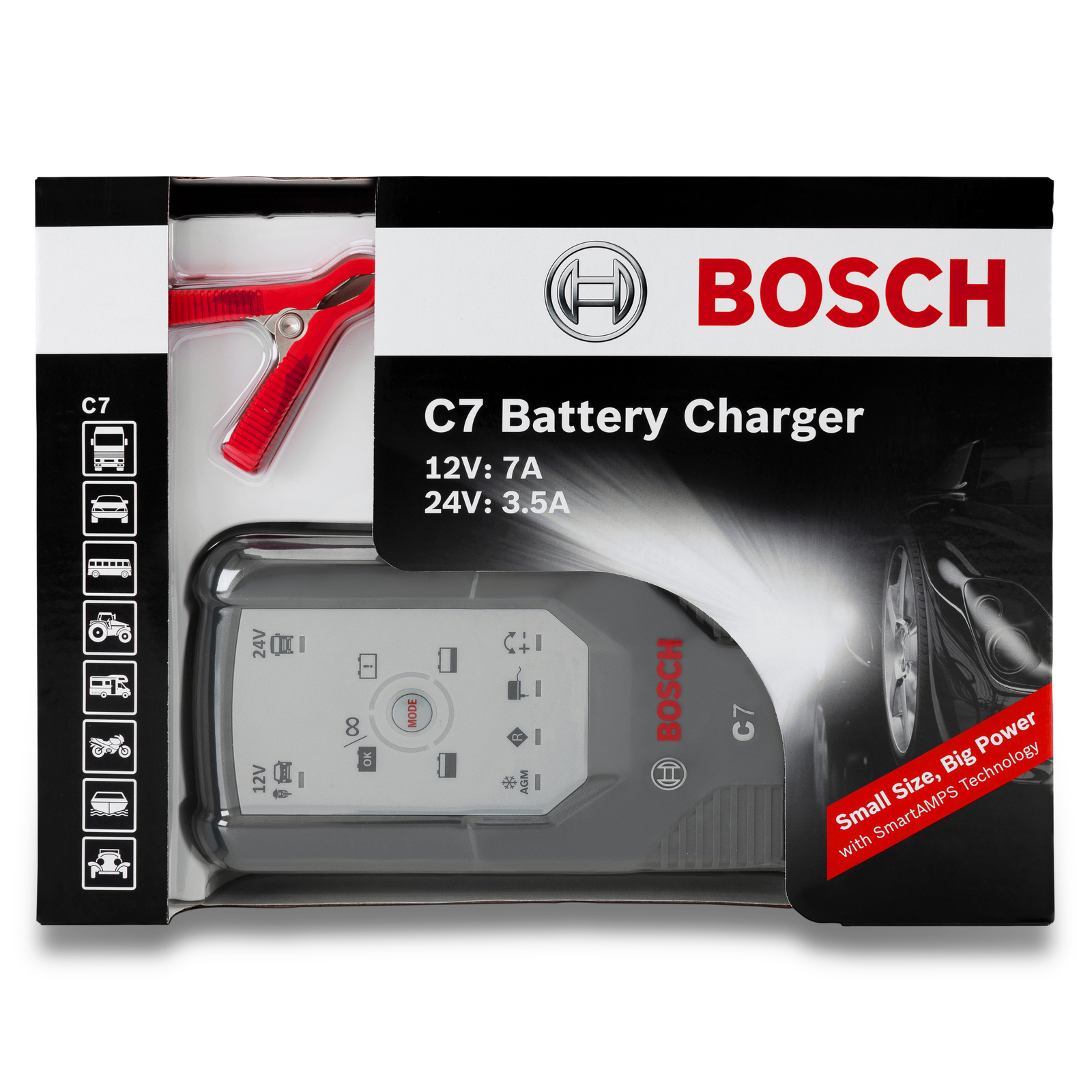 Das perfekte Geschenk Bosch Autobatterie-Ladegerät C7, 018999907M, 12 V /  24 V, 7 A für jeden Anlass