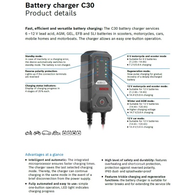 Battery Charger C30, 6 & 12V