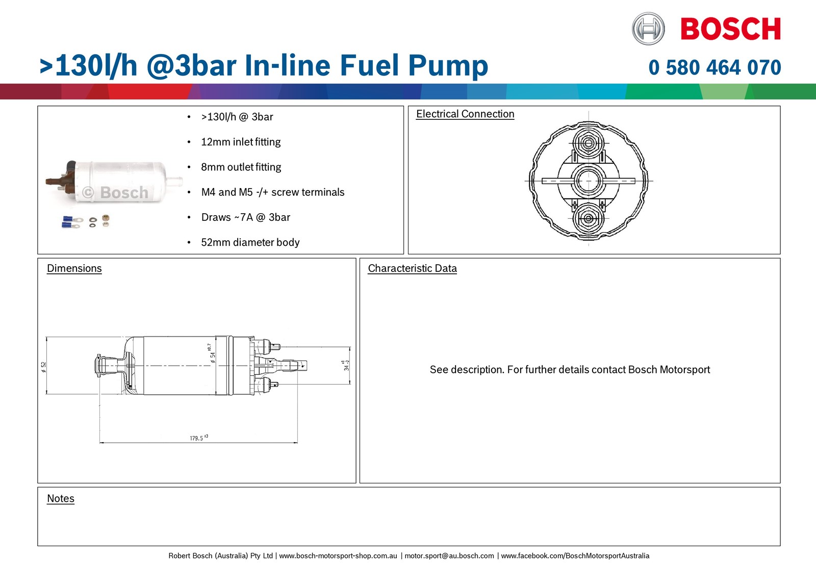 Hayg Orig Inline Fuel Pump 0 580 464 070 0580464070