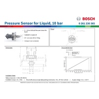 Pressure Sensor for Liquid, 10 bar