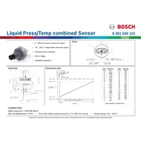 Liquid Pressure/Temp combined Sensor, 280 bar & 140 deg C