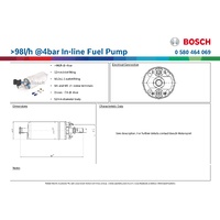 >98l/h @4bar In-line Fuel Pump