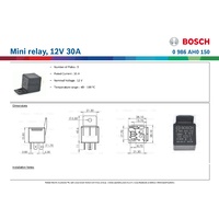 Mini relay, 12V 30A