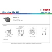 Mini relay, 12V 30A